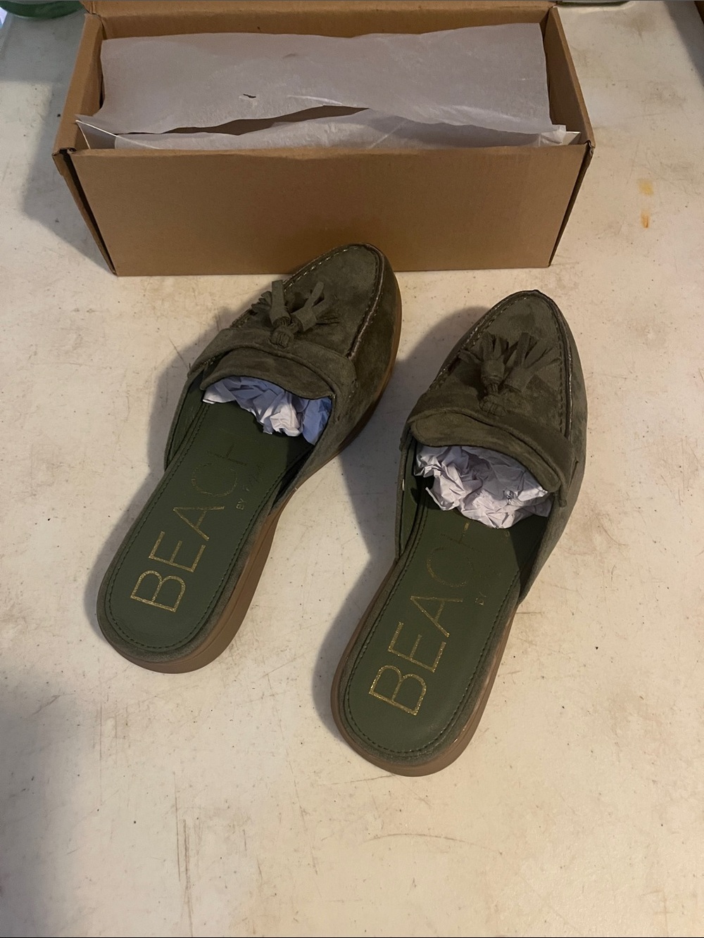 Beach by Matisse Tyra Olive slip on Loafer